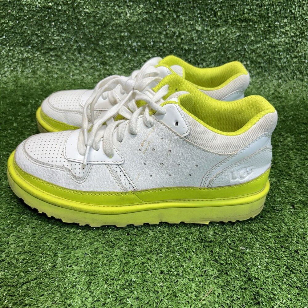 UGG Women’s Size 9 Highland Ankle Sneaker White Sulfur / Lime Green Shoes